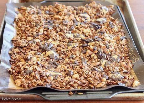 This Peanut Butter Granola is the perfect breakfast treat. It tastes like dessert, and it's gluten-free, dairy-free, vegan, refined sugar-free, and absolutely delicious!