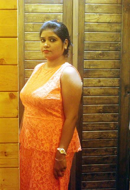 Birthday dress: Chic in Orange Lace Peplum 