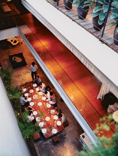 Modern dinning room with Eames loung chair