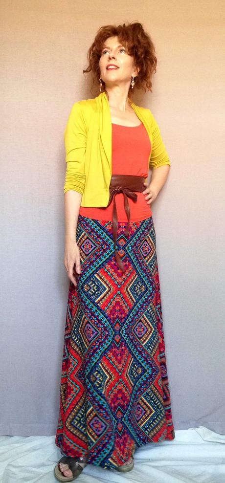 The coming together of my Spicy palette and my A-line maxi and obi belt as signature style pieces