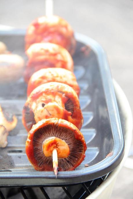 BBQ Tangy Mushroom Skewers