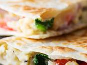 Spinach, Feta &amp; Pepper Breakfast Quesadillas (Make Ahead)