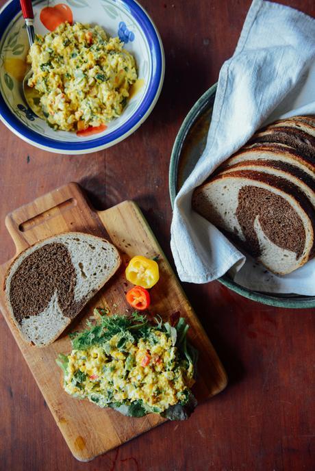 Egg Salad Sandwiches for a Picnic at a Vintage Car Show // www.WithTheGrains.com