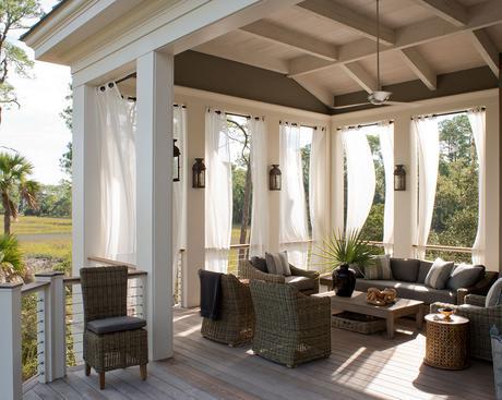 breezy curtains on outdoor porch