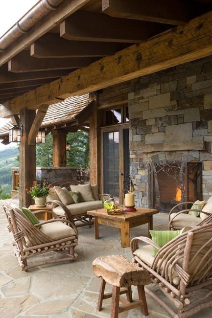 rustic setting outdoor patio