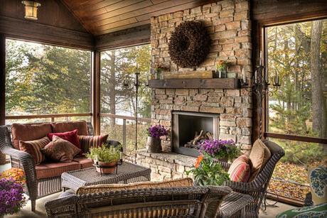 scenic screened porch in woods