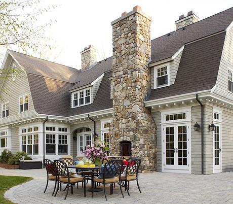 gorgeous stone outdoor fireplace