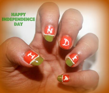 Tricolour Independence Day Nail art + NOTD
