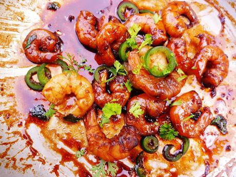 tamarind and honey prawns (assam prawns)