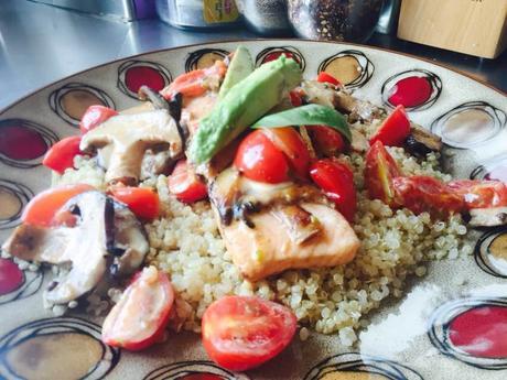 Salmon in Mushroom Cream with Quinoa