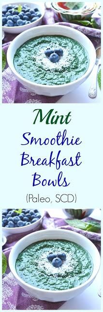 Mint Smoothie Breakfast Bowls (Paleo, SCD, Dairy Free, No Added Sweetener)
