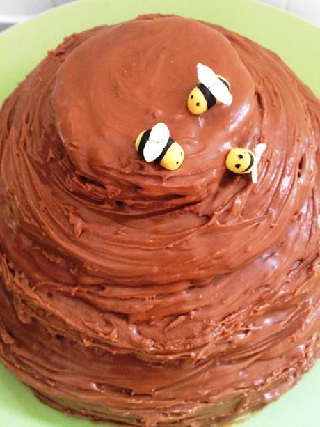 fondant bees on honeycomb cake handmade gluten free