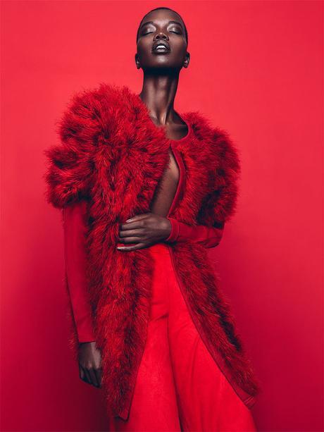 EDITORIAL | RED HOT: NYKHOR PAUL FOR MARIE CLAIRE SA