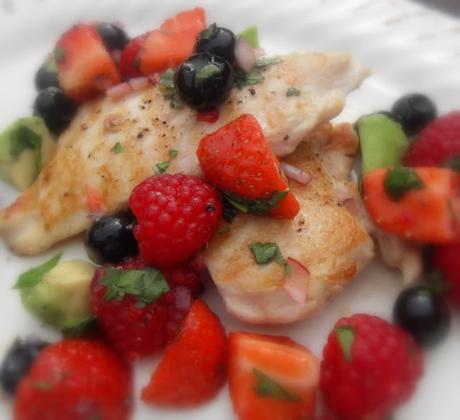 Grilled Chicken with a Summer Berry Salsa
