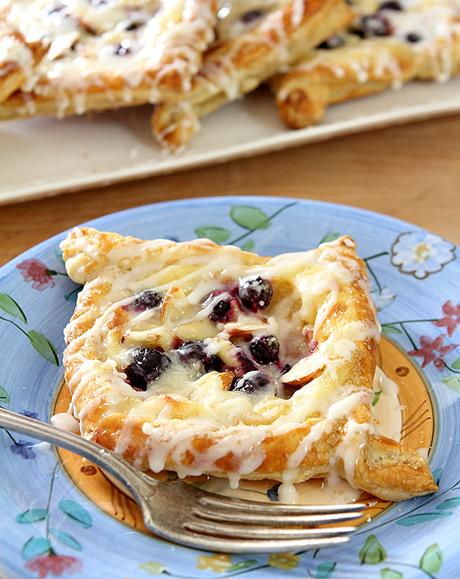 Blueberry Cheese and Almond Danish