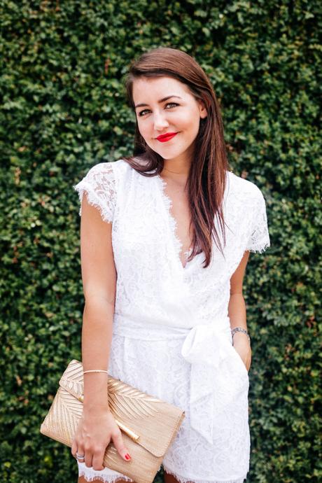 white lace romper
