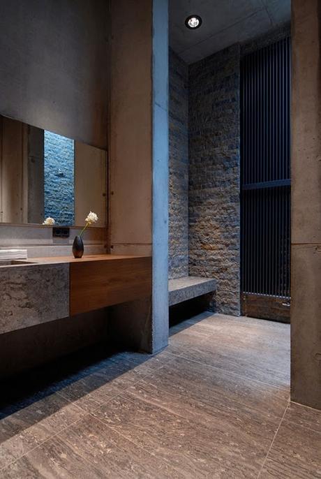 masculine bathroom decor design style ideas inspiration pictures images modern bathroom stone marble rock interior design