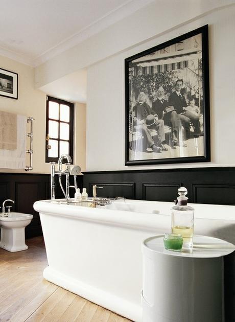 masculine design ideas history frame historical black white photo modern bathroom classic traditional toilet bath tub