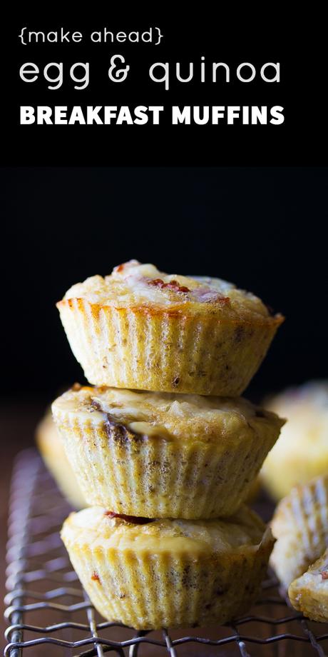 Egg & Quinoa Breakfast Muffins with sundried tomatoes, mushrooms and Swiss cheese.  Grab and go, freezer-friendly, and delicious!  @sweetpeasaffron