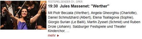 REMINDER. Werther from Salzburg on ORF, online and on air, August 22