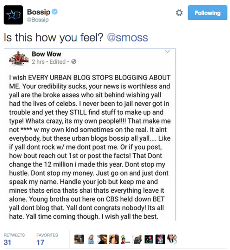Bossip Drags Bow Wow
