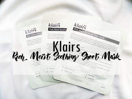 Klairs Rich Moist Soothing Sheet Mask Review