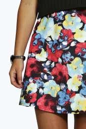 Petite Bella Scuba Floral Mini Skirt alternative image