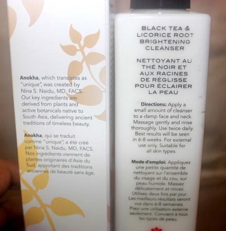 Anokha Black Tea & Licorice Root Brightening Cleanser Review And Swatch