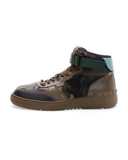 Cool In His Camo:  Valentino Rockstud Camo High-top Sneaker