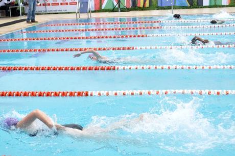 One of two swimming pools at GEMS Cambridge International School Kampala
