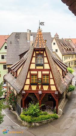 I loved the angles of this house along the wall in Rothenburg.