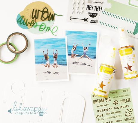 A fun layout created by Maggie Massey for Heidi Swapp using the brand new Heidi Swapp sticker set at Michaels stores