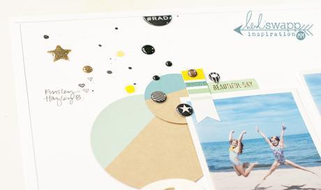 A fun layout created by Maggie Massey for Heidi Swapp using the brand new Heidi Swapp sticker set at Michaels stores