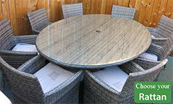 Large 8 Seater Oval Rattan Dining Set (2015 new colours)