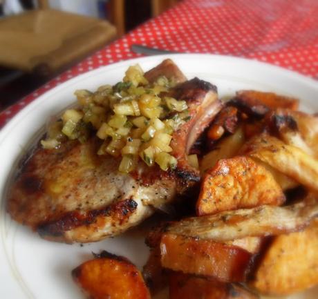 Pork Chops with an Apple Relish