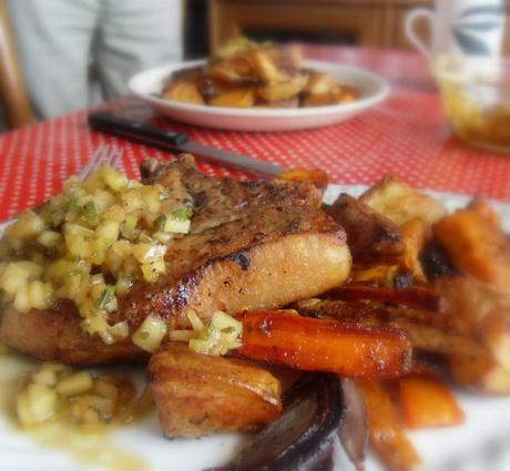 Pork Chops with an Apple Relish