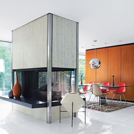 modern fireplace skidmore owings and merrill home in westchester county dwell magazine