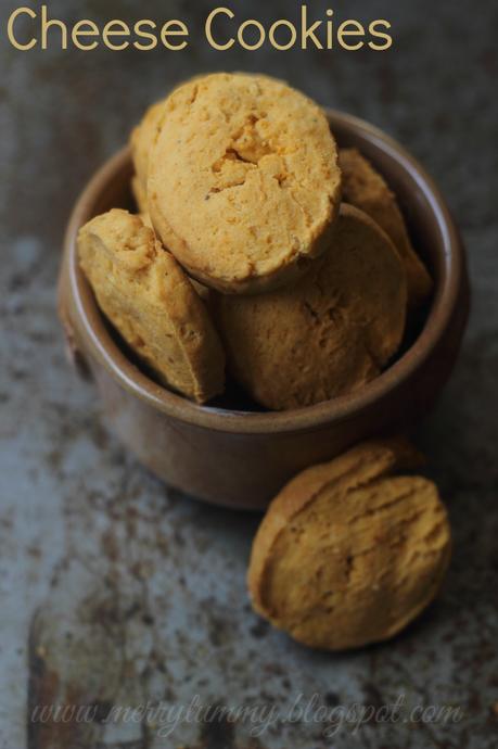 Cheese Cookies :Eggless Indian Style Salted Cheese Biscuits