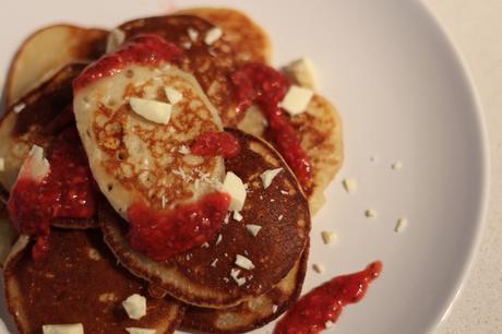 Recipe: “Vegan” White Chocolate Pancakes with Raw Raspberry Jam photo White Chocolate Pancakes and Raw Raspberry Jam - 5_zpsgnnidwcy.jpg