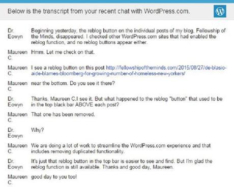 chat with WordPress