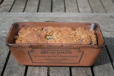 Courgette Bread with Raspberries and Walnuts