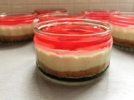 layered strawberry cheesecake pots easy no bake recipe