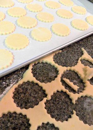 Alfajores - Cookies on baking tray