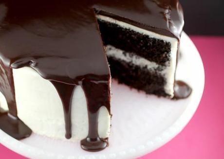 Chocolate cake with vanilla icing and chocolate ganache Oh, How Pinteresting!