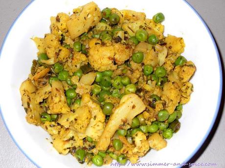 Cauliflower & Peas Recipe (Phul Gobi Matar )