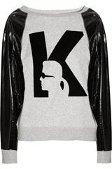 Karl Jerry PVC-sleeve cotton-jersey logo sweater