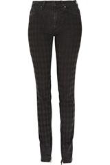Karl High-rise patterned skinny jeans