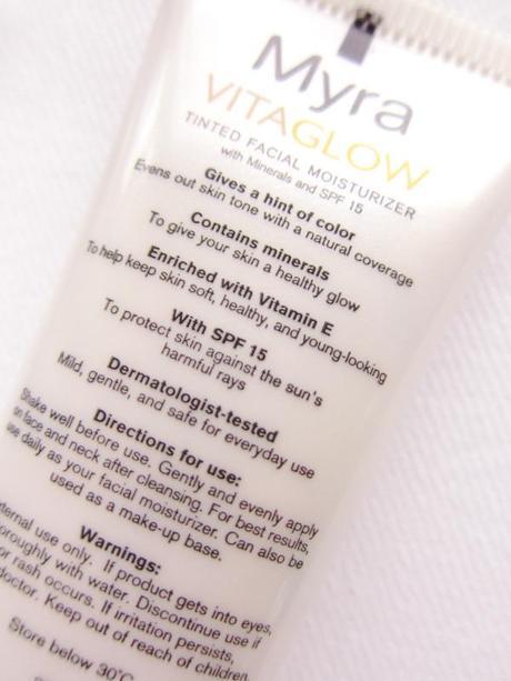 Myra VitaGlow Tinted Moisturizer SPF15 – Super good, as in