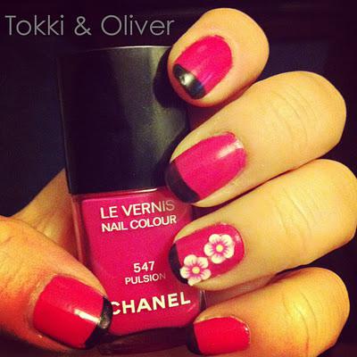 NOTD: Modern Geisha Nails with Chanel Pulsion & Chanel Black Velvet