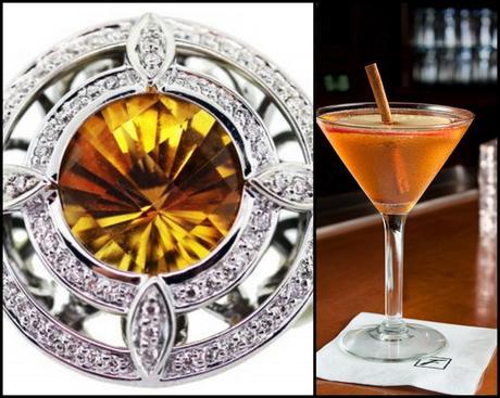 winter cocktail, cocktail ring, citrine, cinnamon cocktail, thirsty thursday, drink recipes, boca raton jewelry